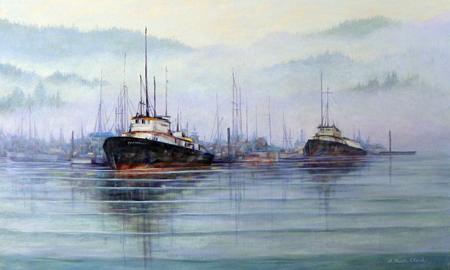 Calm Harbor: Acrylic painting