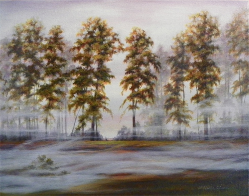 Through the Mist: Acrylic on canvas painting